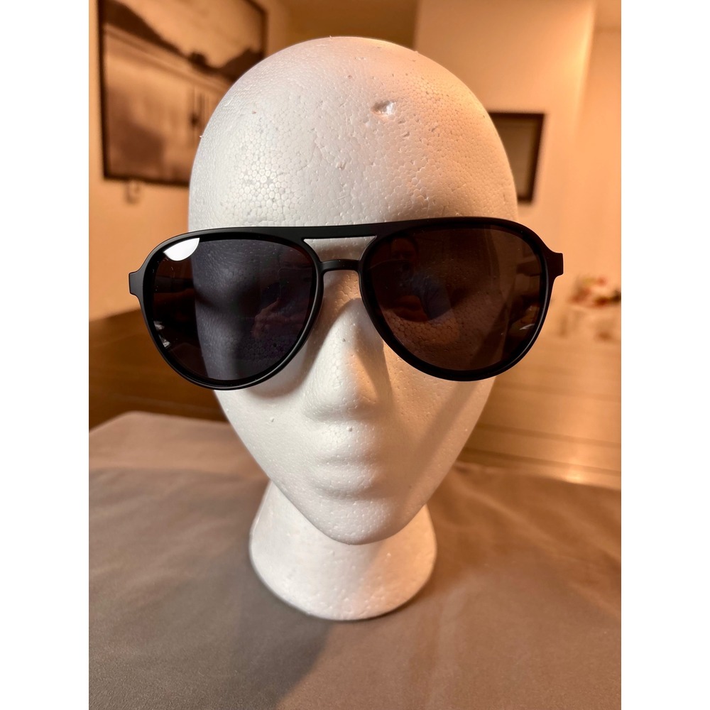Matte Black Aviator Sunglasses Double Bridge 2538 60-18-135 C1